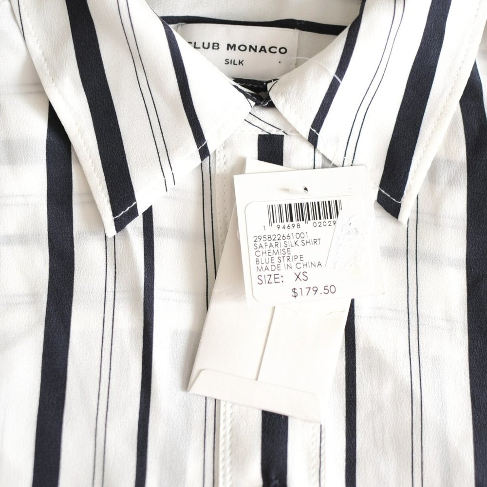 striped collard blouse